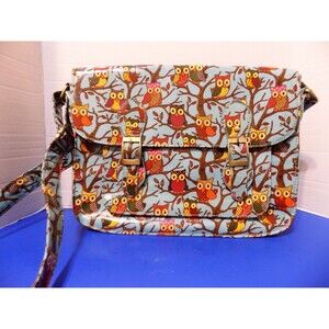 NEW Owls Messenger Bag School Bag Crossbody Purse Retro Style